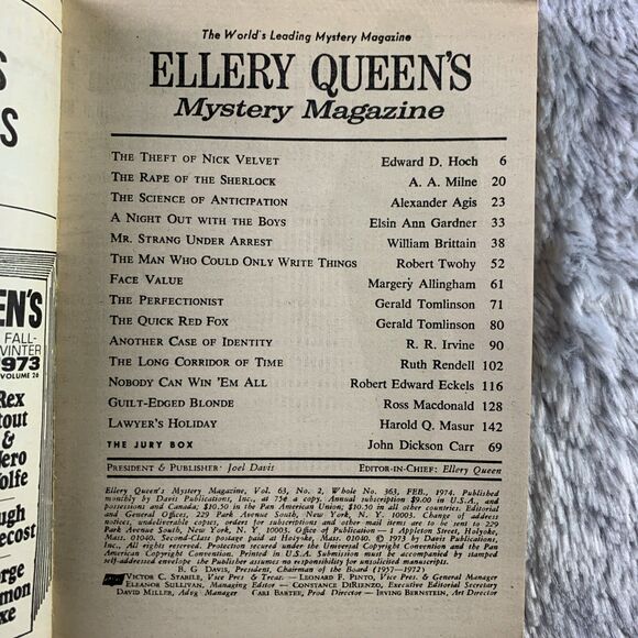 Vintage Mystery Magazine Lot Alfred Hitchcock Ellery Queen May Dec 1971 Feb 1974 - Picture 11 of 16
